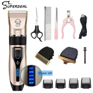 Cortadora de Pelo Profesional para Mascotas, Maquinilla Inalámbrica Recargable para Gatos, Perros y Conejos