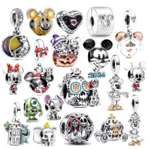Cuentas de plata de ley 925, abalorios de Minnie Mouse, Halloween, calabaza, Pixar, Coco, Miguel, Dante, Calavera, compatible con pulseras Pandora, DIY