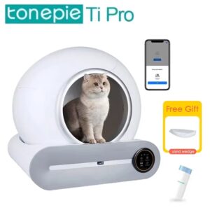 Tonepie-caja de arena inteligente automática para gatos, bandeja de arena para mascotas, autolimpieza, completamente cerrada, 65L
