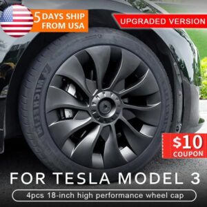 Cubierta de llanta completa de coche, accesorio de rendimiento de tapa de cubo de 4 piezas, para Tesla Model 3, 18 pulgadas, Hubcap 2018-2023