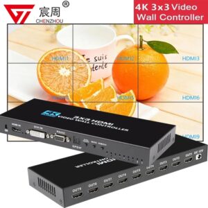 Controlador de pared de vídeo 4K HDMI, 3x3, HDMI DVI, 1x2, 1x4, 1x3, 2x1, 2x3, 3x2, 4x2, empalmador de procesador de pantalla de Video múltiple