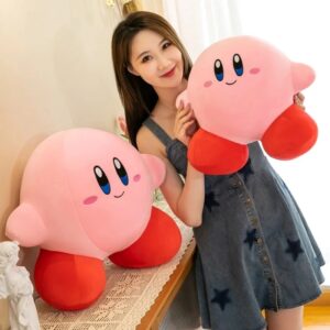 Muñeco de peluche de estrella de Anime Kirby, muñeco de peluche suave, almohada Rosa esponjosa, decoración de habitación, regalo para niños