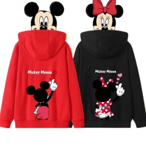 Sudadera con capucha de dibujos animados de Disney para mujer, Sudadera con capucha de pareja de Pato Donald, pato Daisy, abrigo de otoño e invierno