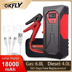 GKFLY-arrancador de batería portátil para coche, dispositivo de arranque de 1200A, cargador portátil para batería de emergencia de 6,0l/4,0l