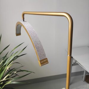 Fosoto-Lámpara de fotografía dorada, luz LED en forma de media luna, luz de pestañas de Video con diamantes de imitación para maquillaje de tatuaje de pestañas de belleza