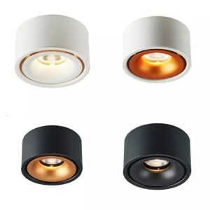 Foco LED antideslumbrante para montaje en superficie, lámpara de techo redonda, regulable, COB, sin apertura, 7W, 12W, 15W, 110V, 220V