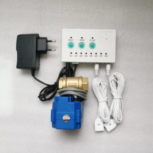 Sistema de detección de fugas de agua de doble vía con válvula eléctrica única DN15 DN20 DN25 y sensores de agua de 2 piezas y 6m (enchufe UE/EE. UU./Reino Unido)