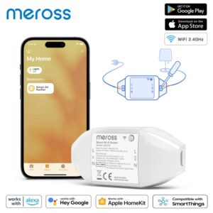 Meross Interruptor Inteligente con Wifi, Compatible con Siri Apple HomeKit Alexa y Asistente de Google, Dispositivo para DIY, Paquete de 1 2 3 4 6