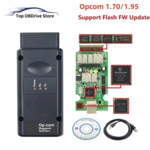 Opcom-actualización de Firmware Flash 2024/1,70, lector de código CAN-BUS para Opel OBD2, escáner de diagnóstico de coche Op Com con PIC18f458 Real, 1,95