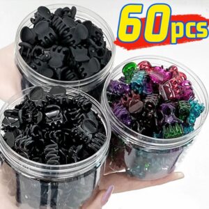 Mini pinzas para el pelo para mujeres y niñas, pinzas pequeñas de plástico transparente negro Simple coreano, horquilla, accesorios de peinado para el cabello para niños