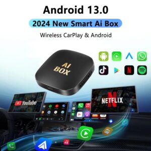 CarPlay inteligente con Android 13, caja IA, adaptador automático inalámbrico para Netflix, YouTube, sistemas inteligentes de coche