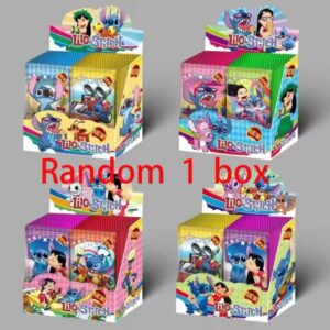 Disney-tarjeta de colección de Anime Stitch, regalo periférico, juguetes, 288 unids/lote por caja