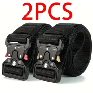 Cinturones tácticos versátiles para hombres, 2 piezas, diseño duradero y ajustable, para entusiastas de la caza y el deporte al aire libre