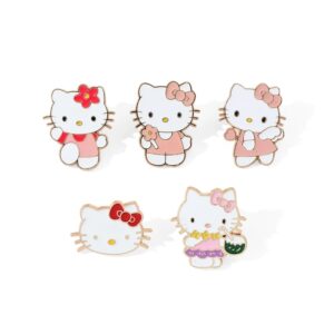 Broche de personajes de dibujos animados de Hello Kitty, Pin esmaltado de 5 piezas, para mochila, ropa, joyería, insignia de Metal, accesorios, regalo para amigo