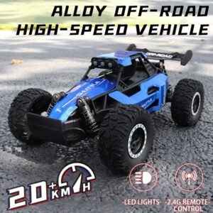 Coche todoterreno teledirigido con luz LED para niños y niñas, vehículo de Control remoto de alta velocidad, escala 1:16, 2WD, 2,4G, 20 KM/H
