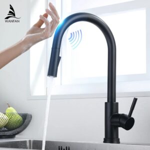 Grifos de cocina inteligente táctiles, con sensor táctil, mezclador de fregadero, grifo giratorio, mezclador de agua KH-1005