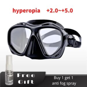 Faview-máscara de buceo para presbicia con lentes de vidrio templado, equipo de buceo para leer hipermetropía para hombres y mujeres, + 2,0 a + 5,0