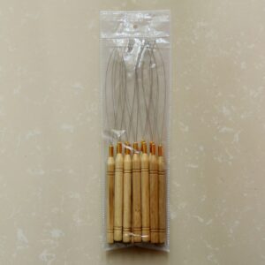 Enhebrador de bucle de Micro anillos, aguja de tracción utilizada con alicates para el cabello, cuentas, micro anillo, herramientas de extensión de cabello, bucle de gancho de ganchillo de aguja