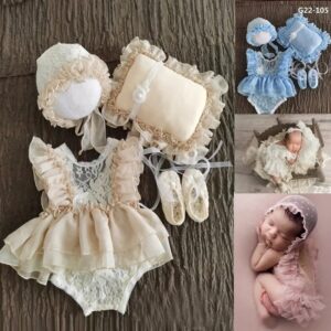 Accesorios de fotografía para recién nacido, bebé, niña, sombrero, zapatos, Pelele de encaje, monos, ropa para fotos, accesorios de disfraces para niños