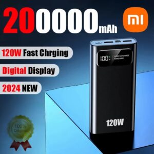 Xiaomi-Batería de carga superrápida para móvil, Banco de energía de 200000mah, 120w, pantalla Digital de alta capacidad, para Iphone, Samsung y Huawei