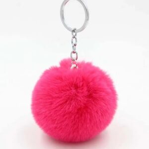 LLavero de pompón de piel esponjosa para mujer, bola suave similar a la piel sintética, llavero de coche, colgante de bolso, joyería, dijes, 27 colores