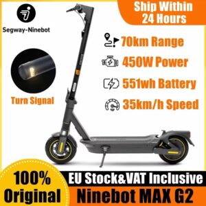 Patinete eléctrico Ninebot de Segway Max G2, Scooter potente de 35 km/h, velocidad máxima de 70Km, Motor de actualización de 450W, 551Wh, Stock europeo
