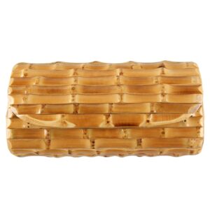 Nilerun-cartera de noche de paja de ratán de madera dura, bolso de mano de raíz de bambú Natural, hecho a mano, Vintage, marca de moda