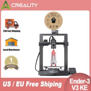 Creality-impresora 3D Ender 3 V3 KE, dispositivo de impresión máxima de 500 mm/s, riel lineal del eje X, CR Touch, nivelación automática, extrusora directa mejorada de Sprite