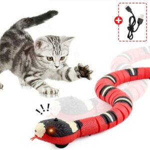 Juguete interactivo automático con sensor inteligente para gatos, Teaser electrónico para gatos, serpiente, juego interior, recargable por USB