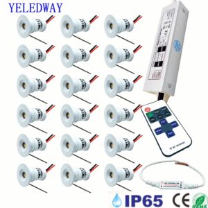 Miniluces Led descendentes con Control remoto, foco regulable de 1W, 12V, 220V, para escaleras y armarios, iluminación de techo