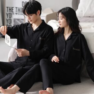 Conjunto de pijama de algodón para hombre y mujer, ropa de dormir suave, holgada, a la moda, estilo japonés, Primavera