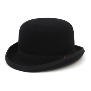 Sombrero Derby de fieltro de lana para hombre y mujer, gorro de satén forrado a la moda, disfraz Formal de mago, 100%