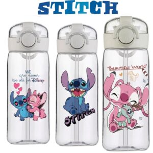 Disney-botella de agua de alta calidad para niños, recipiente de plástico para deportes al aire libre, a prueba de fugas, escuela, 400ML