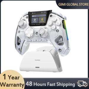Controlador de juegos inalámbrico interactivo: Efecto Hall Stick, luz RGB, 1800mAh, base de carga para Switch/PC/iOS/Android