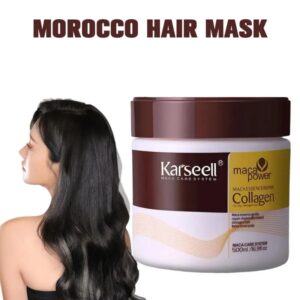 Mascarilla marroquí para reparar el cabello dañado, acondicionador para el cuero cabelludo, mejora el encrespamiento y el brillo, 500ml