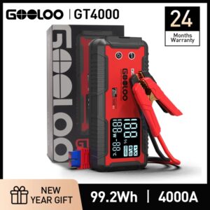 GOOLOO-arrancador de batería de coche portátil, dispositivo de arranque automático de emergencia, potenciador de Banco de energía, 12V, 4000A, 26800mAh
