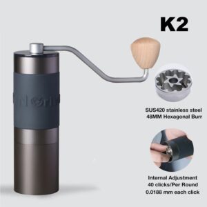 Kingrinder-molinillo de Café manual, molino portátil de acero inoxidable 420, 38mm/48mm, rebabas K0/K1/ k2 /k3