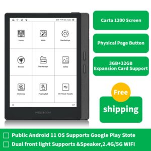 Meebook M7 Ereader con 3GB de RAM y botón de página phycial, 6,8 ", 300 PPI, sistema operativo Android 11, novedad