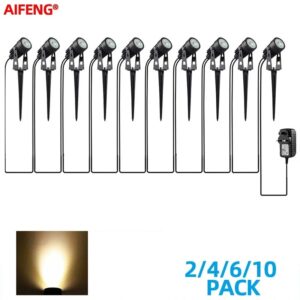 Luces Led de jardín para exteriores, lámpara de seguridad para césped, farolas de bajo voltaje, IP65, impermeable, 2/4/6/10 en 1, iluminación de paisaje, blanco cálido