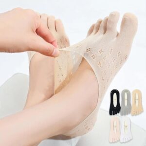 Calcetines transpirables con dedos para mujer, calcetín transparente ultrafino, elástico, Invisible, cómodo, 3 pares