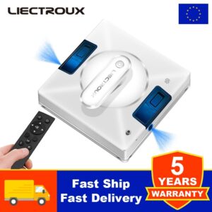 (Código Promocional: EU7805) Robot Limpiacristales Liectroux YW509, Pulverizador de Agua de 2 Vías, Robot Limpiacristales para Pisos, Paredes y Vidrios del Hogar, Robot Aspirador para Ventanas, Navegación Inteligente,Trabajo sin montura