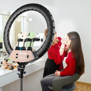 Anillos de luz LED de 22 ", temperatura de Color de 3200-6500K, brillo de 0-100%, con Cable de alimentación de 2M, lámpara para sesiones de maquillaje/estudio fotográfico