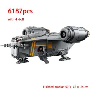 Juego de bloques de construcción modelo Razor Crest para niños, Compatible con 75331, 6187, piezas, creatividad, nave espacial