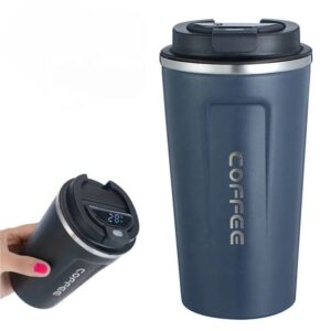 Taza de café inteligente de acero inoxidable, taza térmica con pantalla de temperatura inteligente, taza de viaje portátil, 380Ml, 510ml
