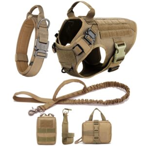 Conjunto de arnés y correa para perro grande, chaleco de entrenamiento malois de Pastor Alemán para mascotas, arnés y Collar para perros medianos y grandes