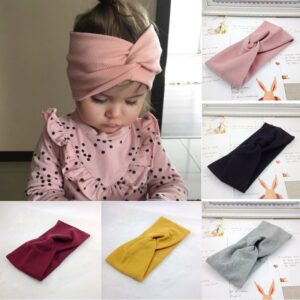 Diadema de Color liso para niña, 1 piezas, diadema trenzada anudada, suave, elástica, accesorios para el cabello, talla grande