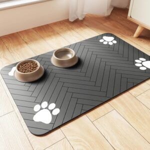 Alfombrilla de alimentación para mascotas, Mantel Individual absorbente para cuenco de comida y agua, con respaldo de goma impermeable, esterilla de agua de secado rápido para perros y gatos