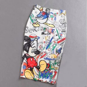 Falda de tubo de cintura alta para mujer, Falda ajustada con estampado de dibujos animados japoneses, talla grande, Sexy, para Club
