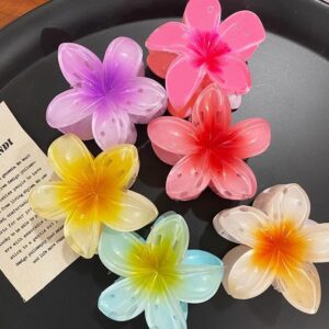 Pinzas para el pelo con diseño de flores para mujer, accesorios para el cabello, estilo bohemio, para vacaciones en la playa, 4/6 piezas