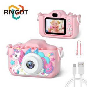 Cámara de vídeo Digital para niños pequeños, 1080P, HD, 2,0 pulgadas, con fundas de silicona, juguetes para regalos de cumpleaños y Navidad